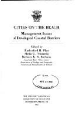 Cities On The Beach : management issues of developed coastal barriers