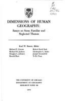 Dimensions Of Human Geography : essays on some familiar and neglected themes